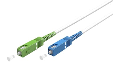 Lyslederkabel (FTTH), Singlemode (OS2) White, hvid (Simplex), 5 m