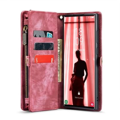 Multi Wallet CaseMe 11-kort Samsung Galaxy S23 Ultra - Rød