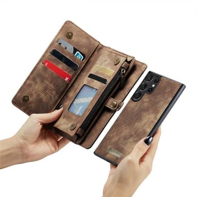 Multi Wallet CaseMe 11-kort Samsung Galaxy S23 Ultra - Brun
