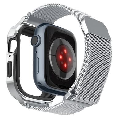 Spigen Apple Watch 45mm Armbånd Metal Fit Pro Sølv
