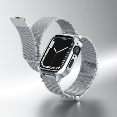 Spigen Apple Watch 45mm Armbånd Metal Fit Pro Sølv