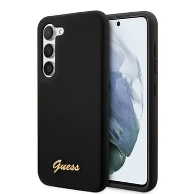 Guess Samsung Galaxy S23 Plus Cover Liquid Silicone Metal Logo Sort