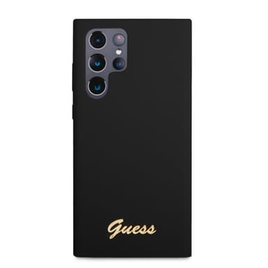 Guess Samsung Galaxy S23 Ultra Cover Liquid Silicone Metal Logo Sort