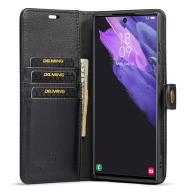 DG MING Samsung S23 Ultra 2-i-1 Magnet Pungetui - Sort