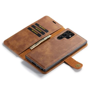 DG MING Samsung S23 Ultra 2-i-1 Magnet Pungetui - Brun