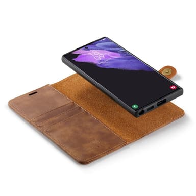 DG MING Samsung S23 Ultra 2-i-1 Magnet Pungetui - Brun