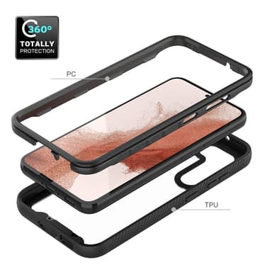 SKALO Samsung S23 Plus Stødsikker Clear Hybrid Cover - Sort