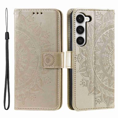SKALO Samsung S23 Plus Mandala Flip Cover - Guld