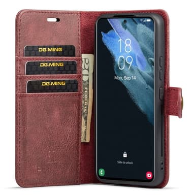 DG MING Samsung S23 2-i-1 Magnet Pungetui - Rød