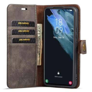 DG MING Samsung S23 Plus 2-i-1 Magnet Pungetui - Grå