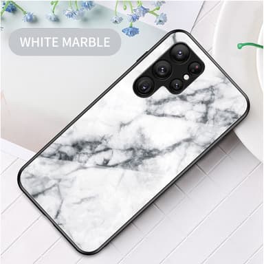 SKALO Samsung S23 Ultra Marmor hærdet glas TPU Cover - #2