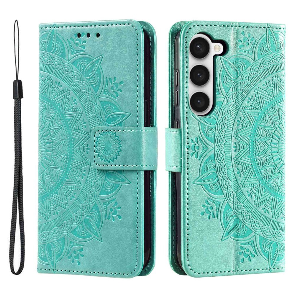 SKALO Samsung S23 Mandala Flip Cover - Turkis