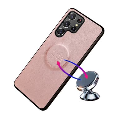 SKALO Samsung S23 Ultra DOLIZMA 2 i 1 magnetisk pungetui - Rosa guld