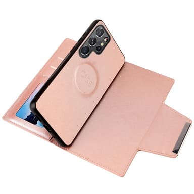 SKALO Samsung S23 Ultra DOLIZMA 2 i 1 magnetisk pungetui - Rosa guld