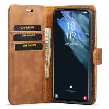 DG MING Samsung S23 Plus 2-i-1 Magnet Pungetui - Brun