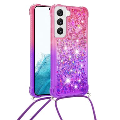 SKALO Samsung S23 Kvicksand Glitter Mobile Collar - Pink-Lilla