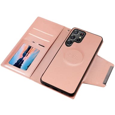 SKALO Samsung S23 Ultra DOLIZMA 2 i 1 magnetisk pungetui - Rosa guld
