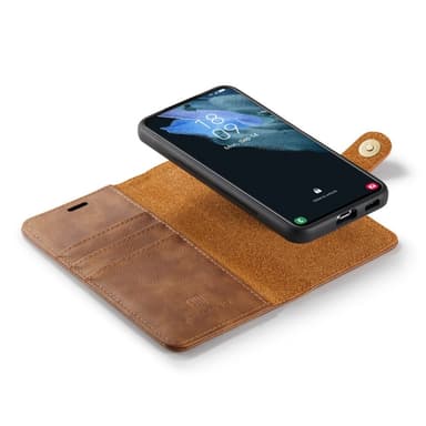 DG MING Samsung S23 Plus 2-i-1 Magnet Pungetui - Brun
