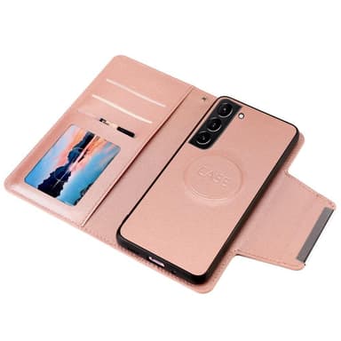 SKALO Samsung S23 Plus DOLIZMA 2 i 1 magnetisk pungetui - Rosa guld