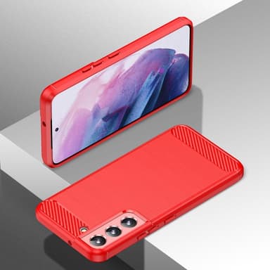 SKALO Samsung S23 Armor Carbon Stødsikker TPU-cover - Rød