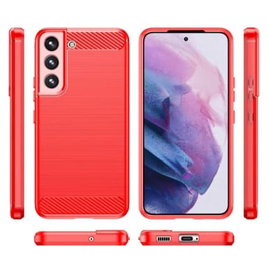 SKALO Samsung S23 Armor Carbon Stødsikker TPU-cover - Rød