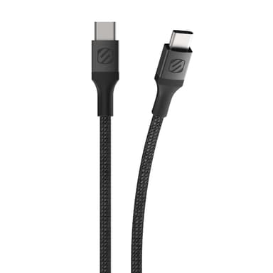 Strikeline Braided Ladekabel m/USB-C Til USB-C - 300 cm - Sort