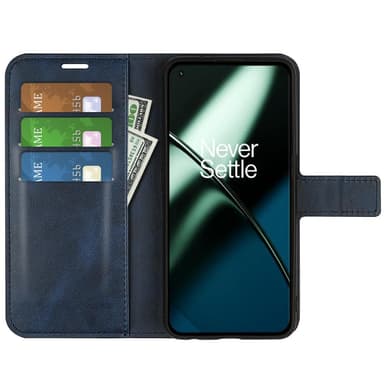 SKALO OnePlus 11 5G Flip Cover m. pung i PU-læder - Blå