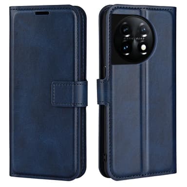SKALO OnePlus 11 5G Flip Cover m. pung i PU-læder - Blå