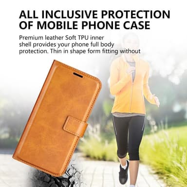 SKALO OnePlus 11 5G Flip Cover m. pung i PU-læder - Lys brun