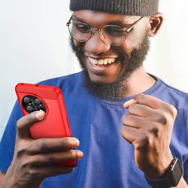 SKALO OnePlus 11 5G Armor Carbon Stødsikker TPU-cover - Rød