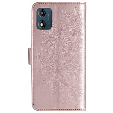 SKALO Motorola Moto E13 4G Mandala Flip Cover - Rosa guld