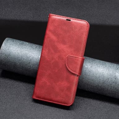 SKALO Motorola Moto E13 4G Flip Cover m. pung i PU-læder - Rød