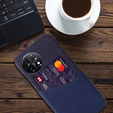 SKALO OnePlus 11 5G Premium PU læder kortholder Cover - Blå