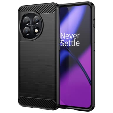 SKALO OnePlus 11 5G Armor Carbon Stødsikker TPU-cover - Sort