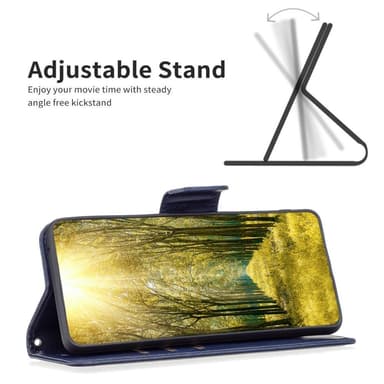 SKALO Motorola Moto E13 4G Flip Cover m. pung i PU-læder - Blå