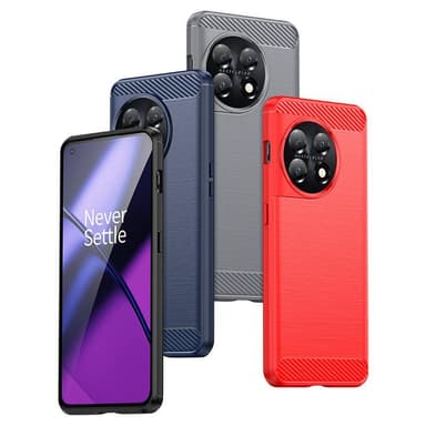 SKALO OnePlus 11 5G Armor Carbon Stødsikker TPU-cover - Sort