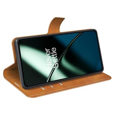 SKALO OnePlus 11 5G Flip Cover m. pung i PU-læder - Lys brun