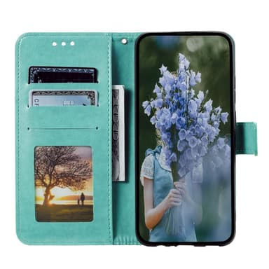 SKALO Motorola Moto E13 4G Mandala Flip Cover - Turkis