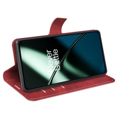 SKALO OnePlus 11 5G Flip Cover m. pung i PU-læder - Rød