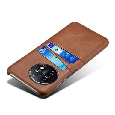 SKALO OnePlus 11 5G PU-læder Kortholder Cover - Brun