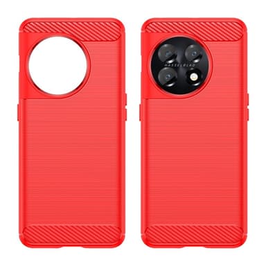 SKALO OnePlus 11 5G Armor Carbon Stødsikker TPU-cover - Rød