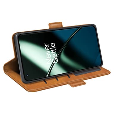 SKALO OnePlus 11 5G Premium Wallet Flip Cover - Lys brun