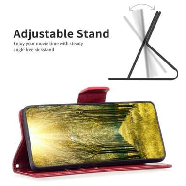 SKALO Motorola Moto E13 4G Flip Cover m. pung i PU-læder - Rød