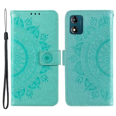 SKALO Motorola Moto E13 4G Mandala Flip Cover - Turkis