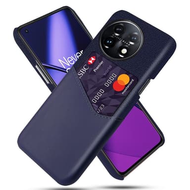 SKALO OnePlus 11 5G Premium PU læder kortholder Cover - Blå