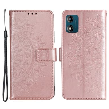 SKALO Motorola Moto E13 4G Mandala Flip Cover - Rosa guld