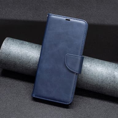 SKALO Motorola Moto E13 4G Flip Cover m. pung i PU-læder - Blå