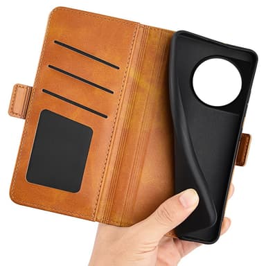 SKALO OnePlus 11 5G Premium Wallet Flip Cover - Lys brun