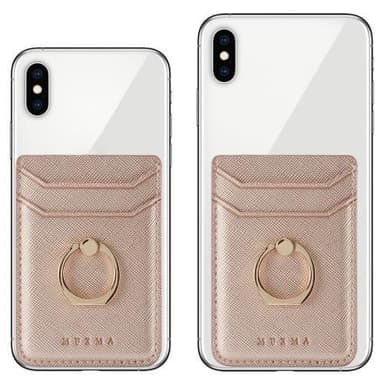 MUXMA Kortholder Ringstativ RFID-blokerende klæbende kreditkortslot - Rose Gold
