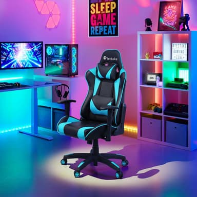 Premium gamer stol Twink - sort/azur